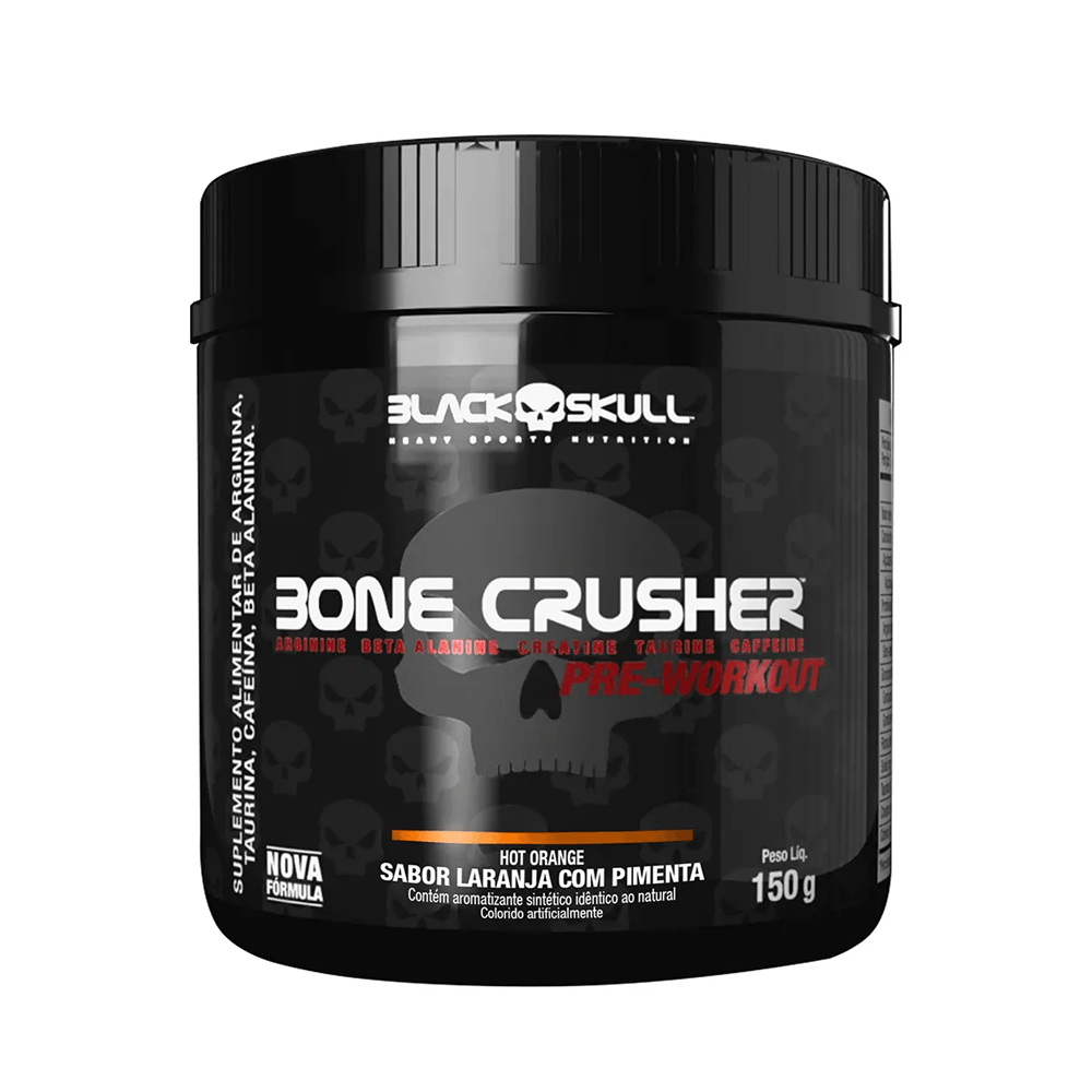 Pré-Treino Bone Crusher Black Skull Hot Orange 150g
