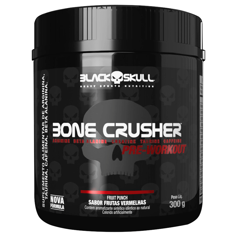Pré-Treino Bone Crusher Black Skull Sabor Fruit Punch 300g