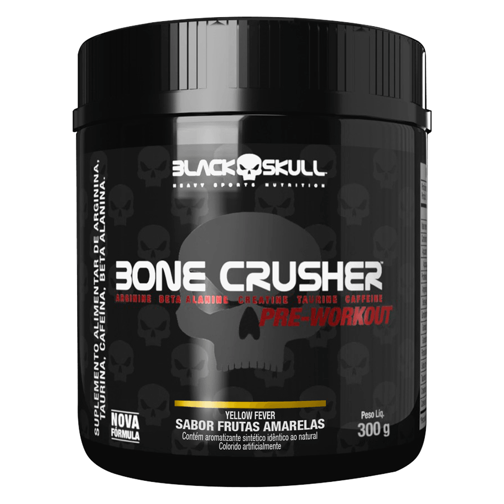 Pré-Treino Bone Crusher Black Skull Sabor Yellow Fever 300g