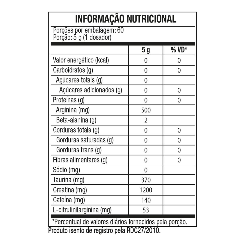 Pré-Treino Bone Crusher Black Skull Sabor Hot Orange 300g