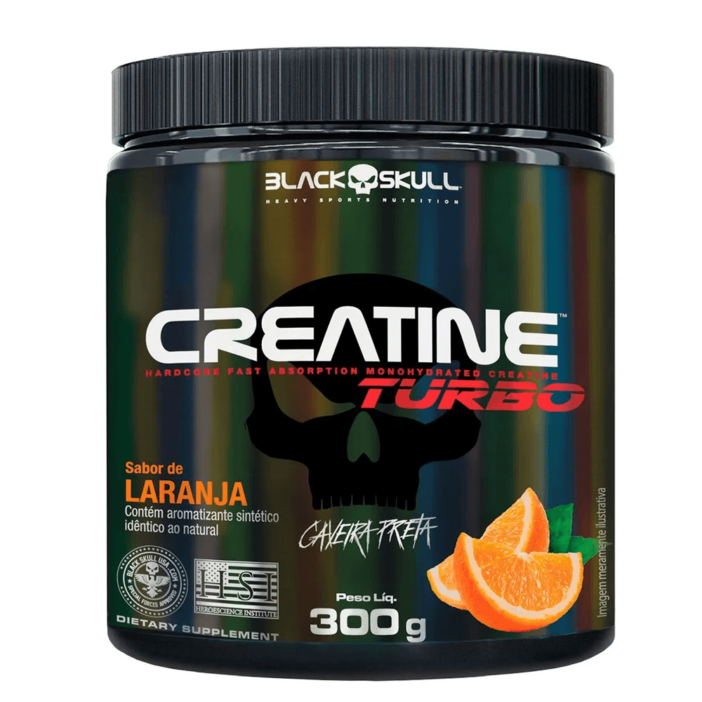 Creatina Turbo Black Skull Laranja 300g
