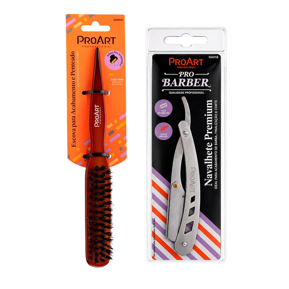 Kit Proart Navalhete Inox + Escova De Acabamento