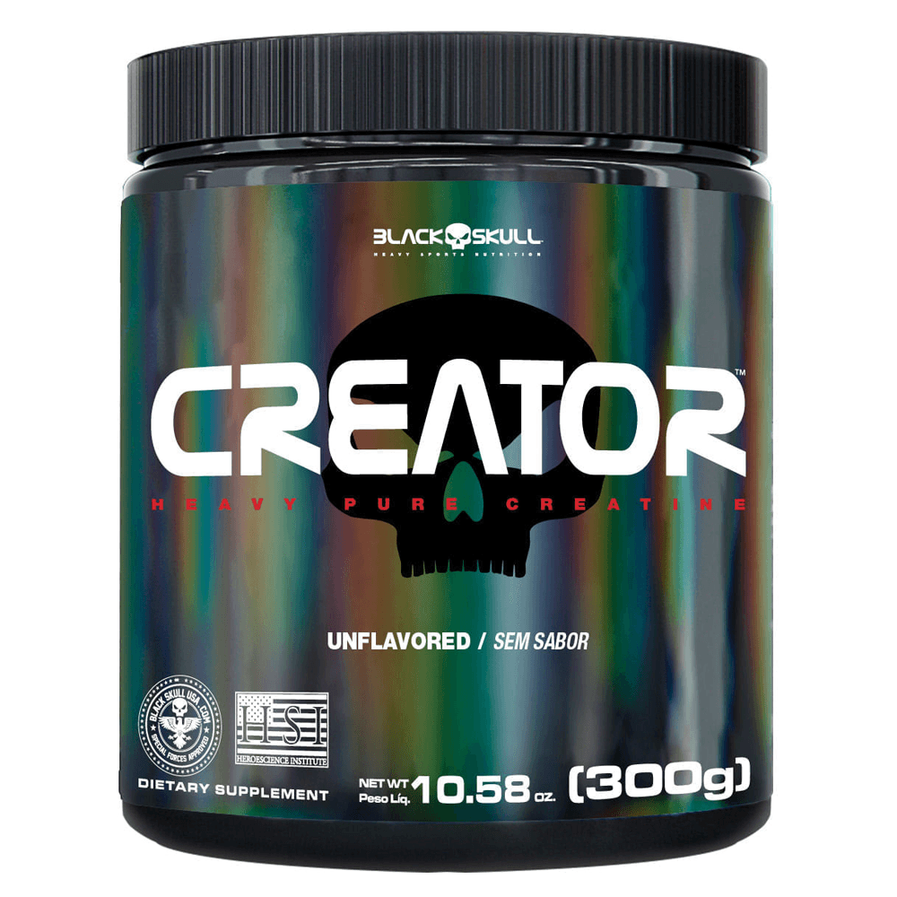 Creator Creatina Monohidratada Black Skull Sem Sabor 300g