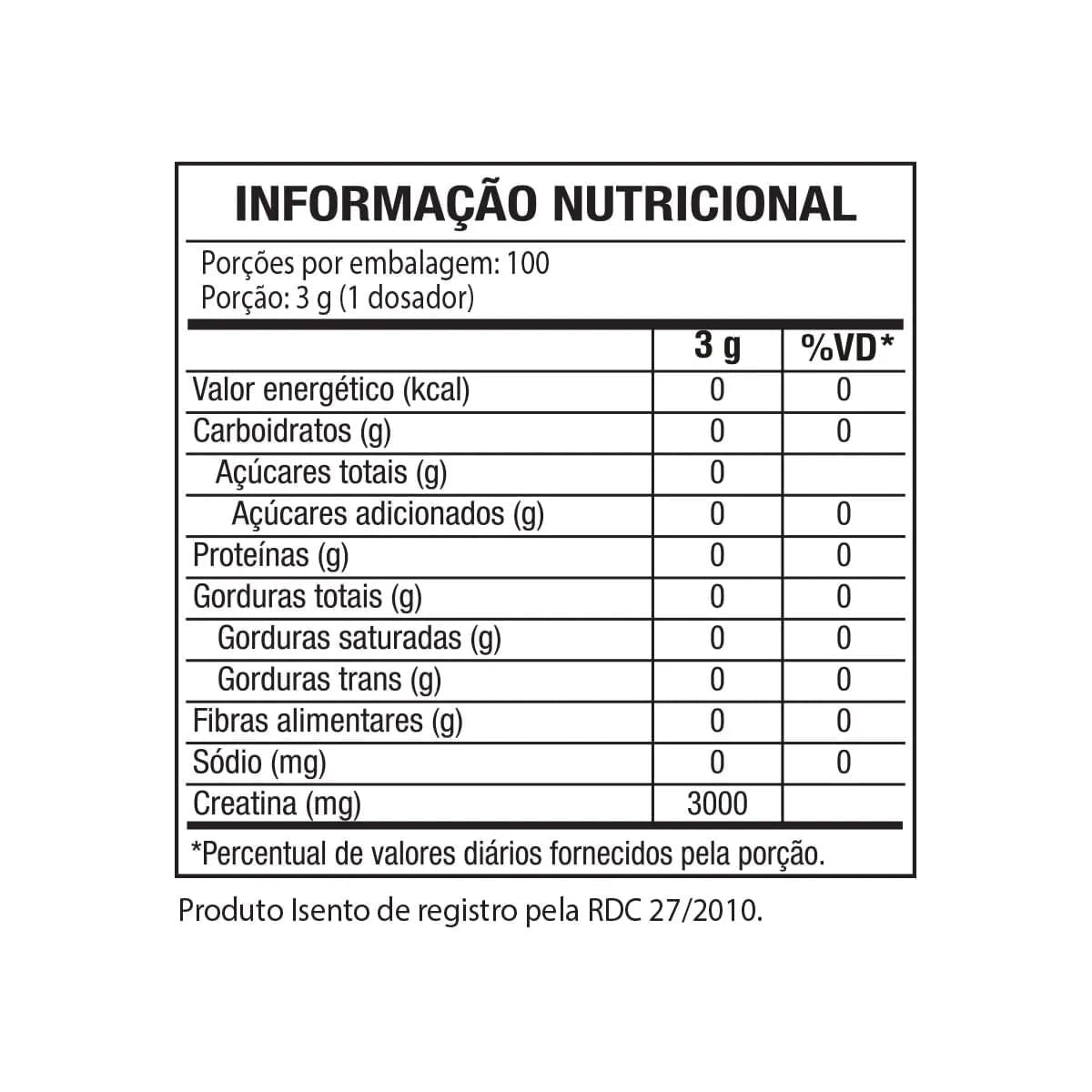 Creator Creatina Monohidratada Black Skull Sem Sabor 300g