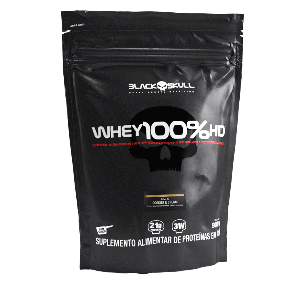 Whey 100% HD WPC, WPI E WPH Black Skull  Cookies Refil 900g