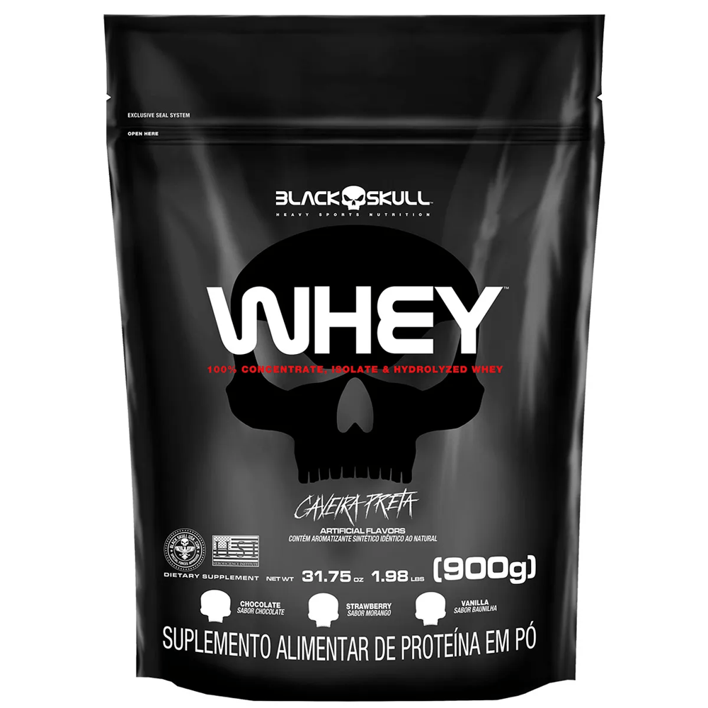 Whey Protein Wpi, Wpc, Wph Black Skull Chocolate Refil 900g