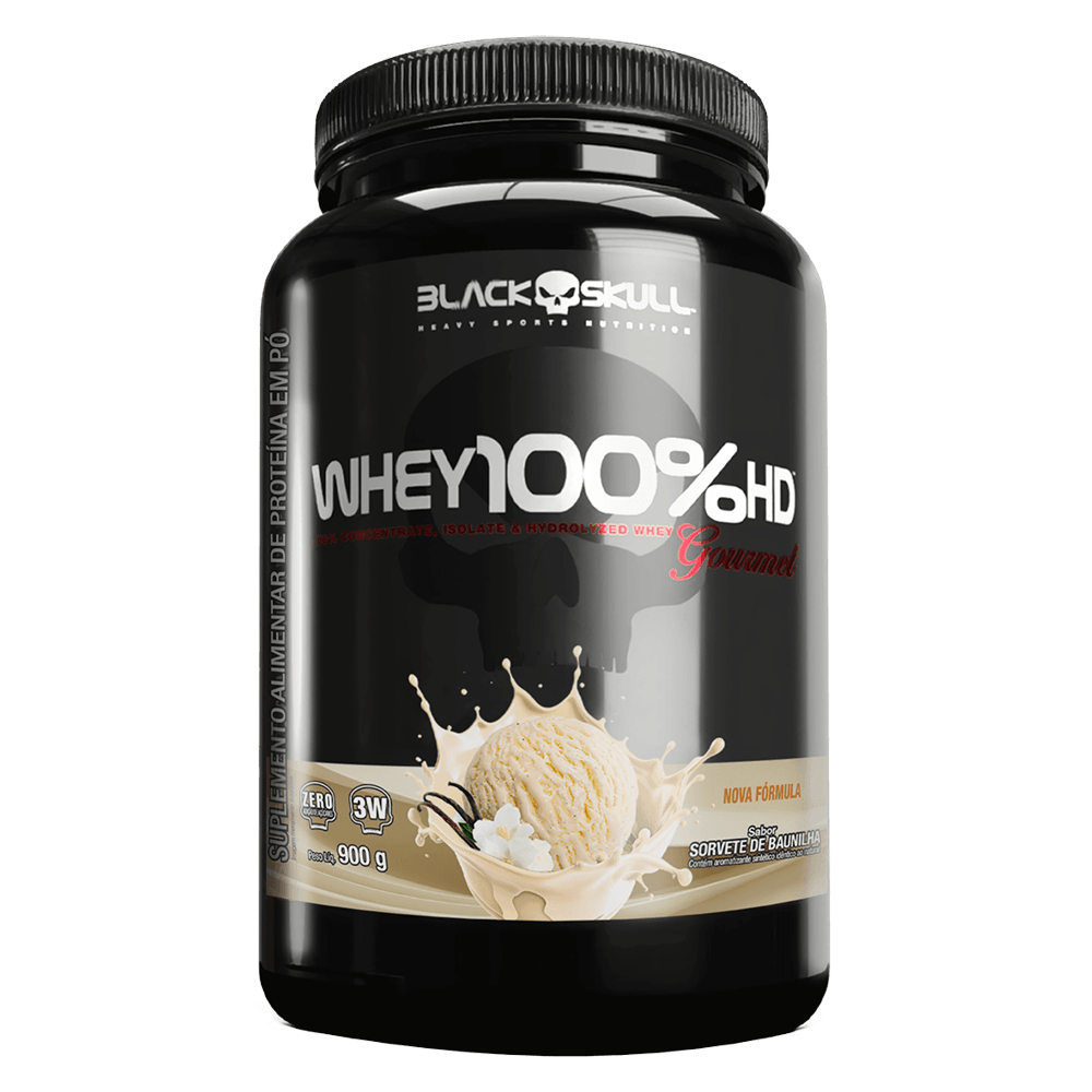 Whey 100% HD Gourmet Black Skull Baunilha 900g