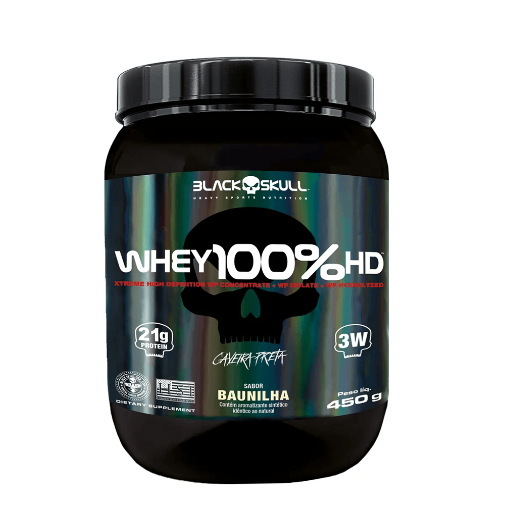 Whey 100% HD Black Skull Baunilha 450g