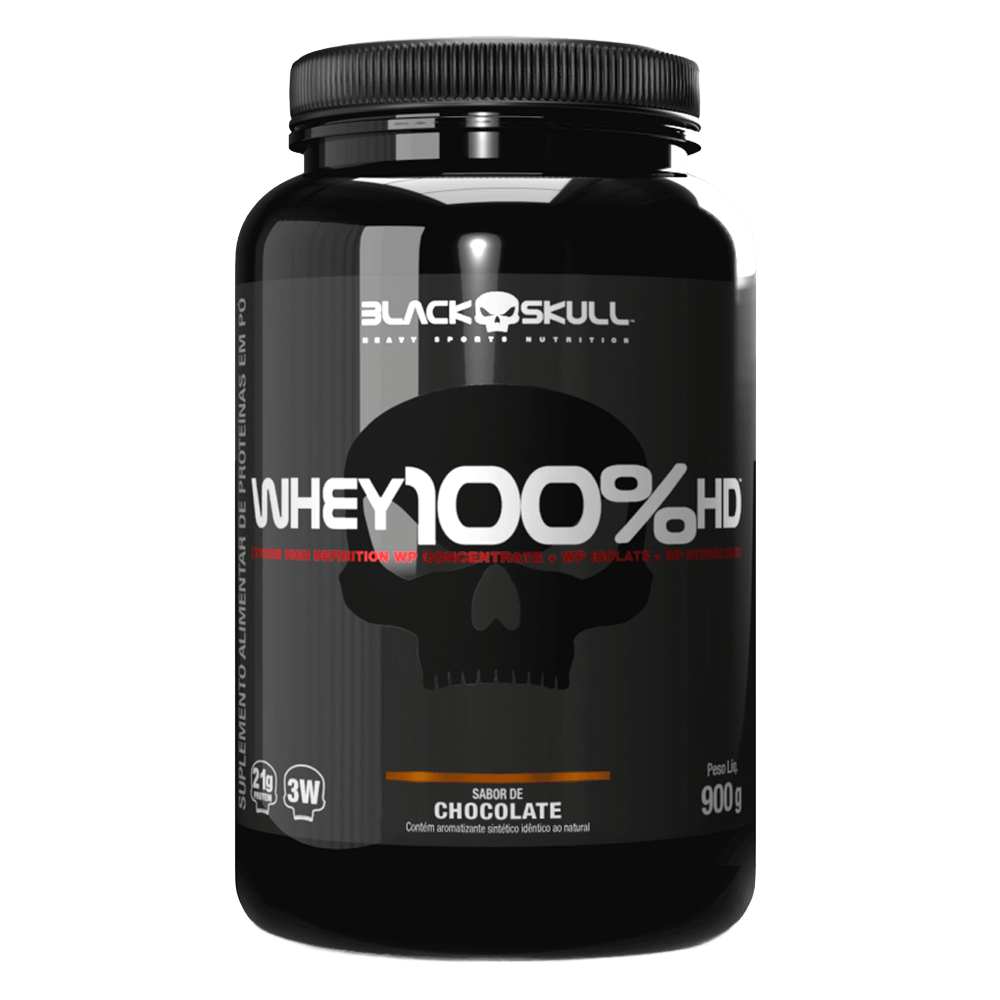Whey 100% HD WPC, WPI E WPH Black Skull Chocolate 900g