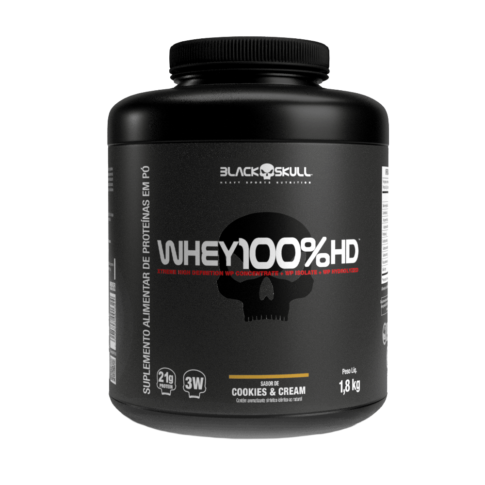 Whey 100% HD WPC, WPI E WPH Black Skull Cookies & Cream 1,8kg