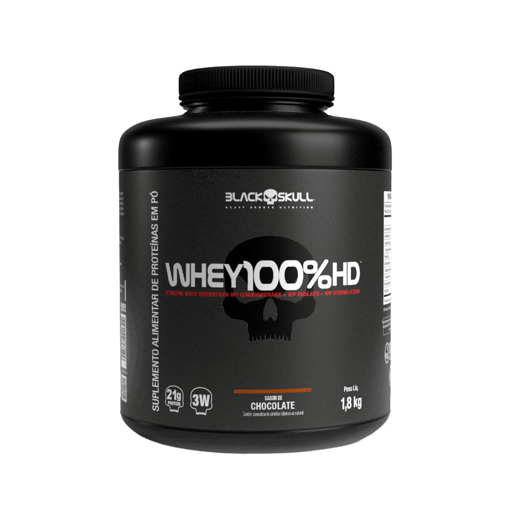 Whey 100% HD WPC, WPI E WPH Black Skull Chocolate 1,8kg