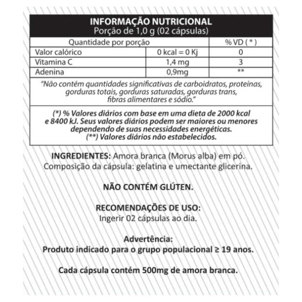 Amora Branca Denature 500mg 100 Cápsulas