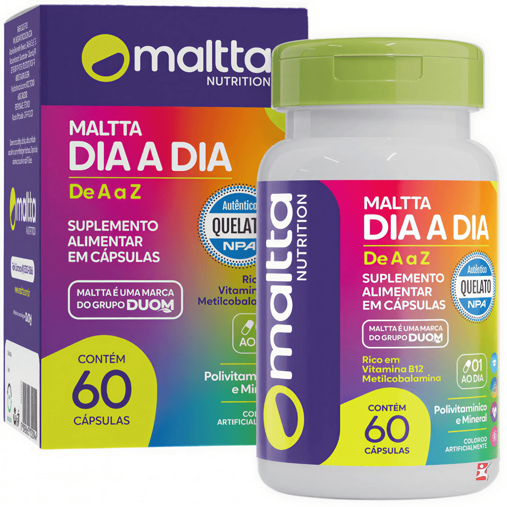 Polivitamínico Dia a Dia de A-Z Vitaminas e Minerais Maltta 60 Cápsulas