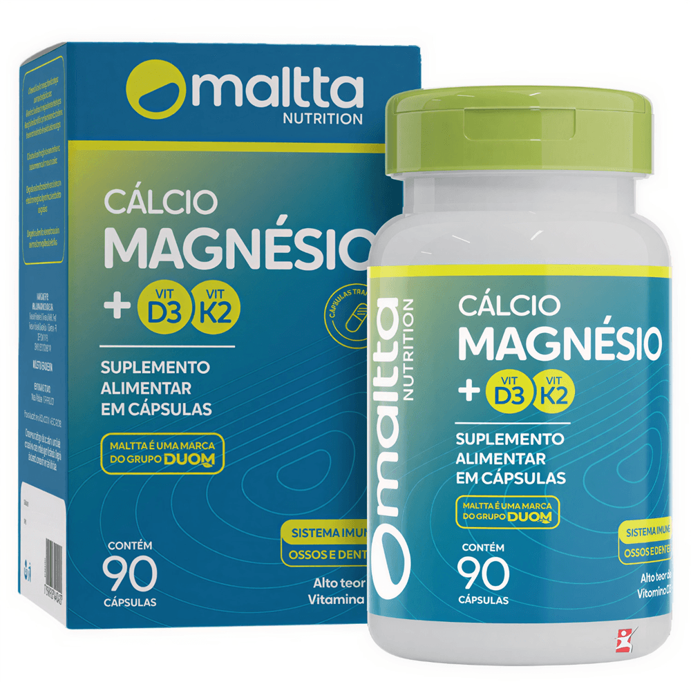 Cálcio MDK Cálcio + Magnésio + Vitaminas K2 e D3 Maltta Nutrition 90 Cápsulas