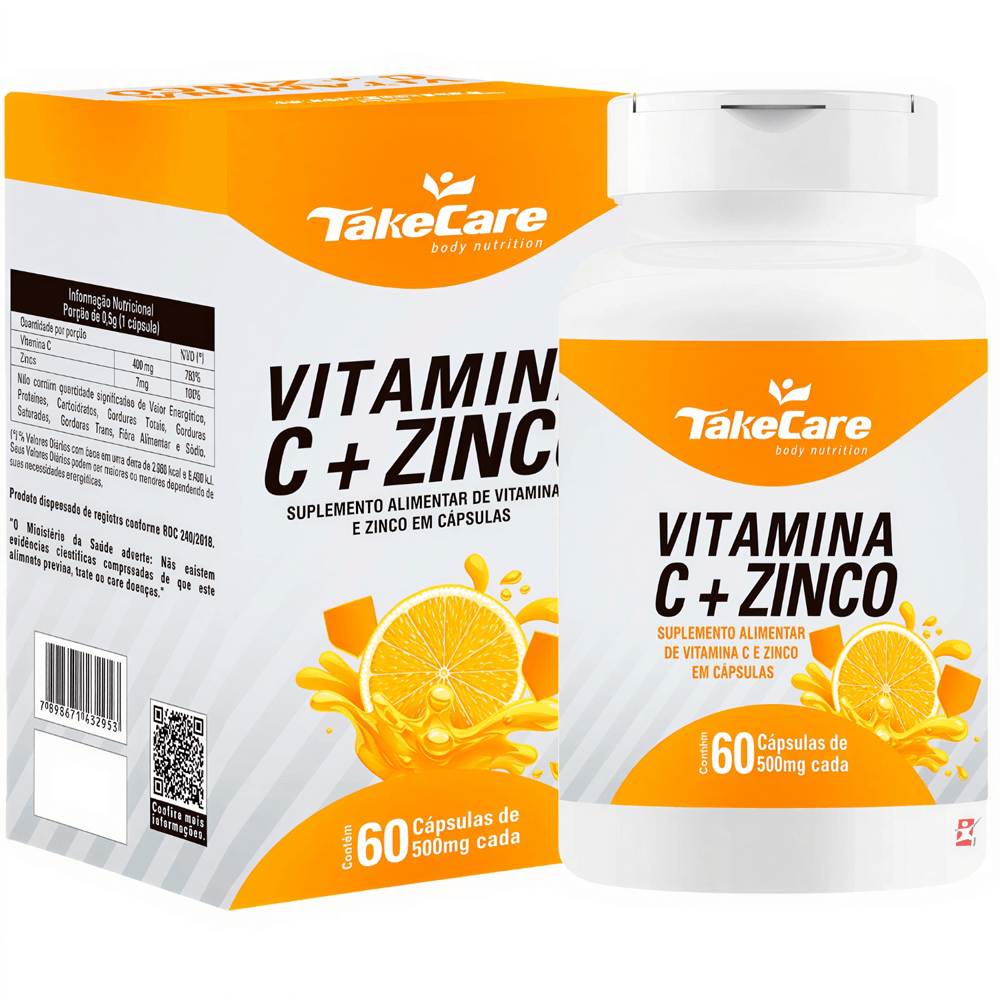 Vitamina C + Zinco Take Care 60 Cápsulas
