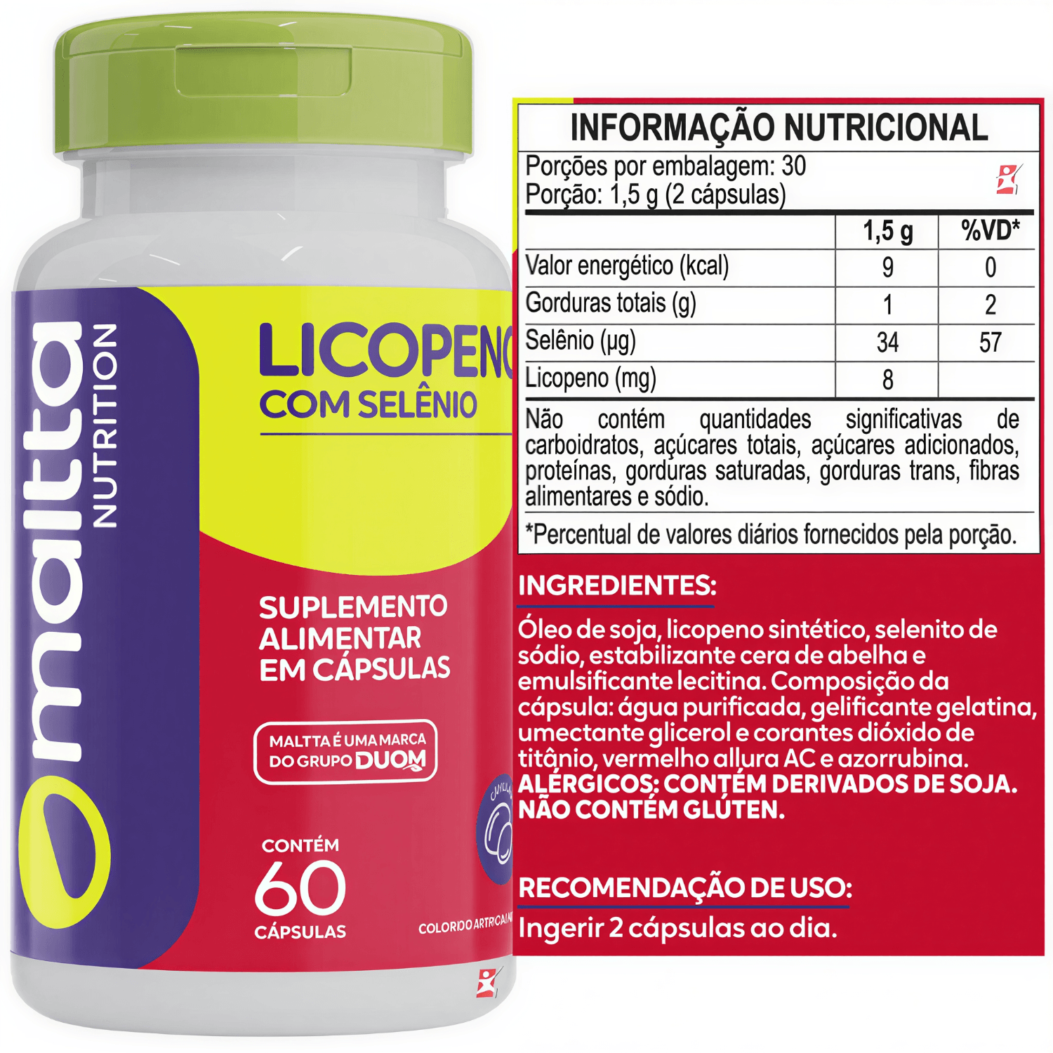 Licopeno Com Selênio Maltta Nutrition 60 Cápsulas