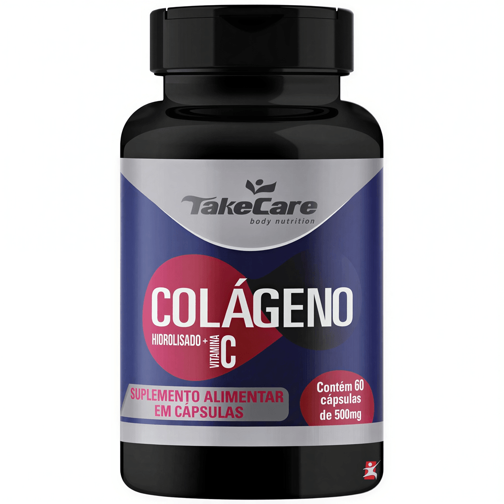 Colágeno Hidrolisado Com Vitamina C Take Care 500mg 60 Cápsulas
