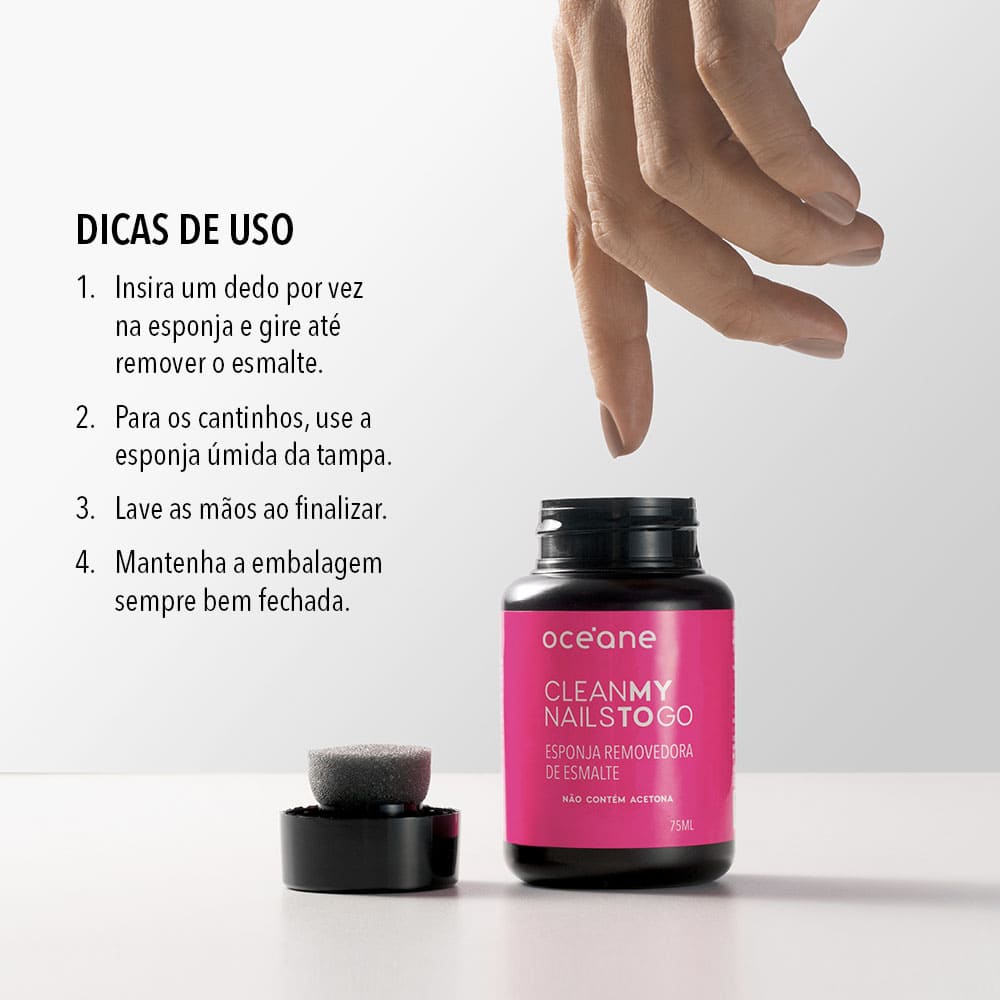 Esponja Removedora de Esmalte Clean My Nails To Go Oceane 75ml