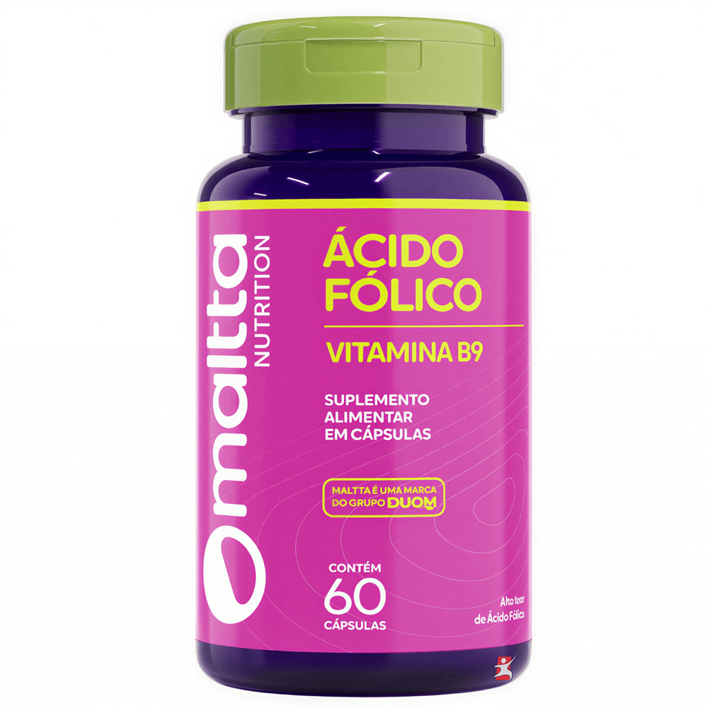 Ácido Fólico Vitamina B9 Maltta Nutrition 60 Cápsulas