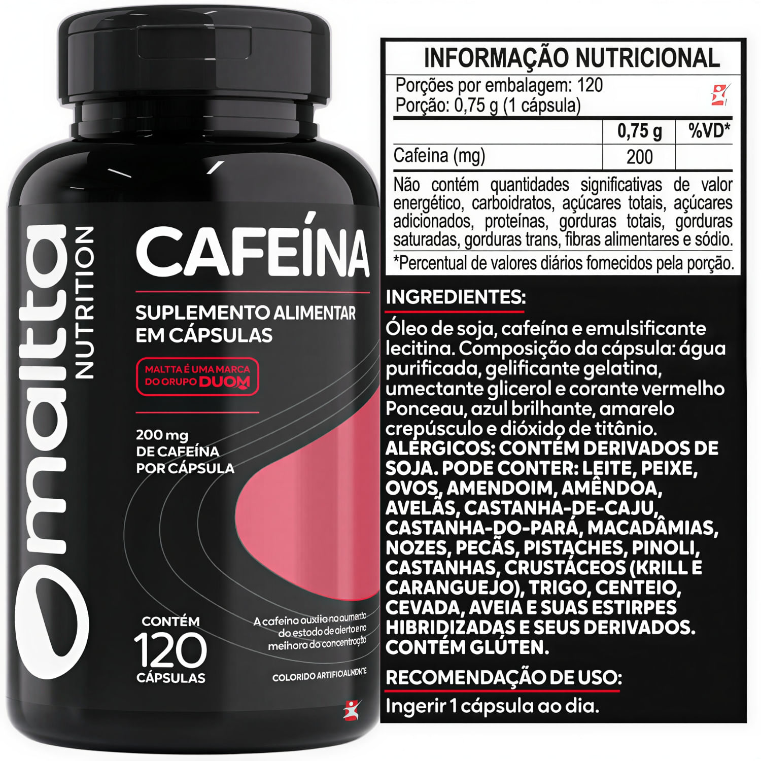 Cafeína Maltta Nutrition 120 Cápsulas