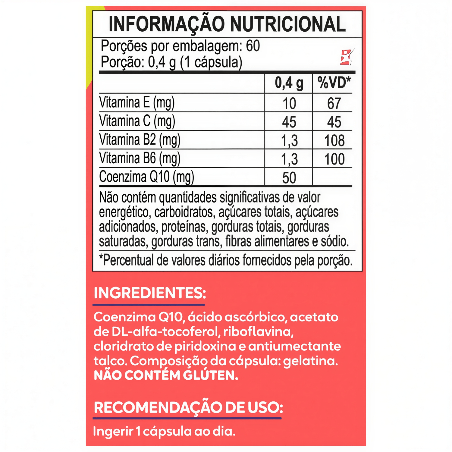 Coenzima Q10 Vitaminas C, E, B2 e B6 Maltta Nutrition 60 Cápsulas