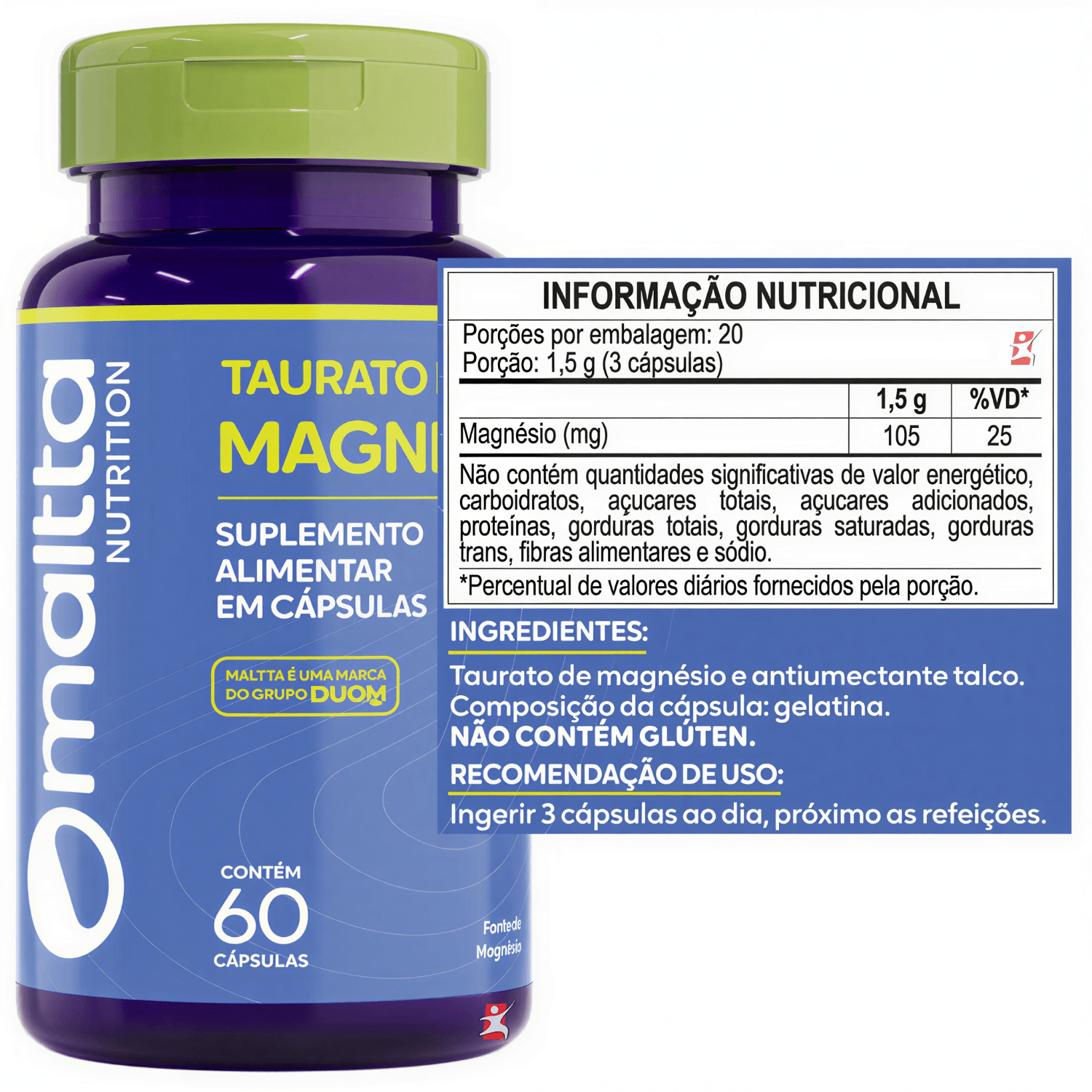 Taurato de Magnésio Maltta Nutrition 60 Cápsulas