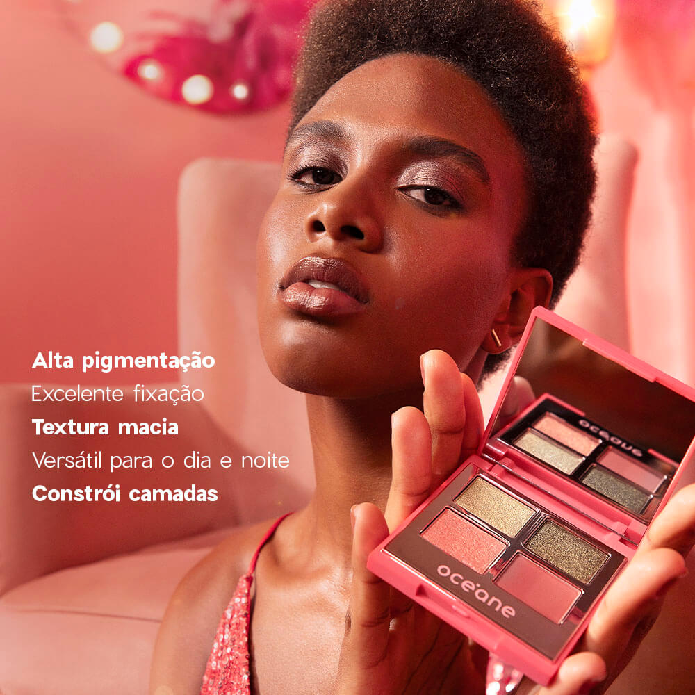 Paleta de Sombras 4 Eyeshadow Glossy Edition Oceane