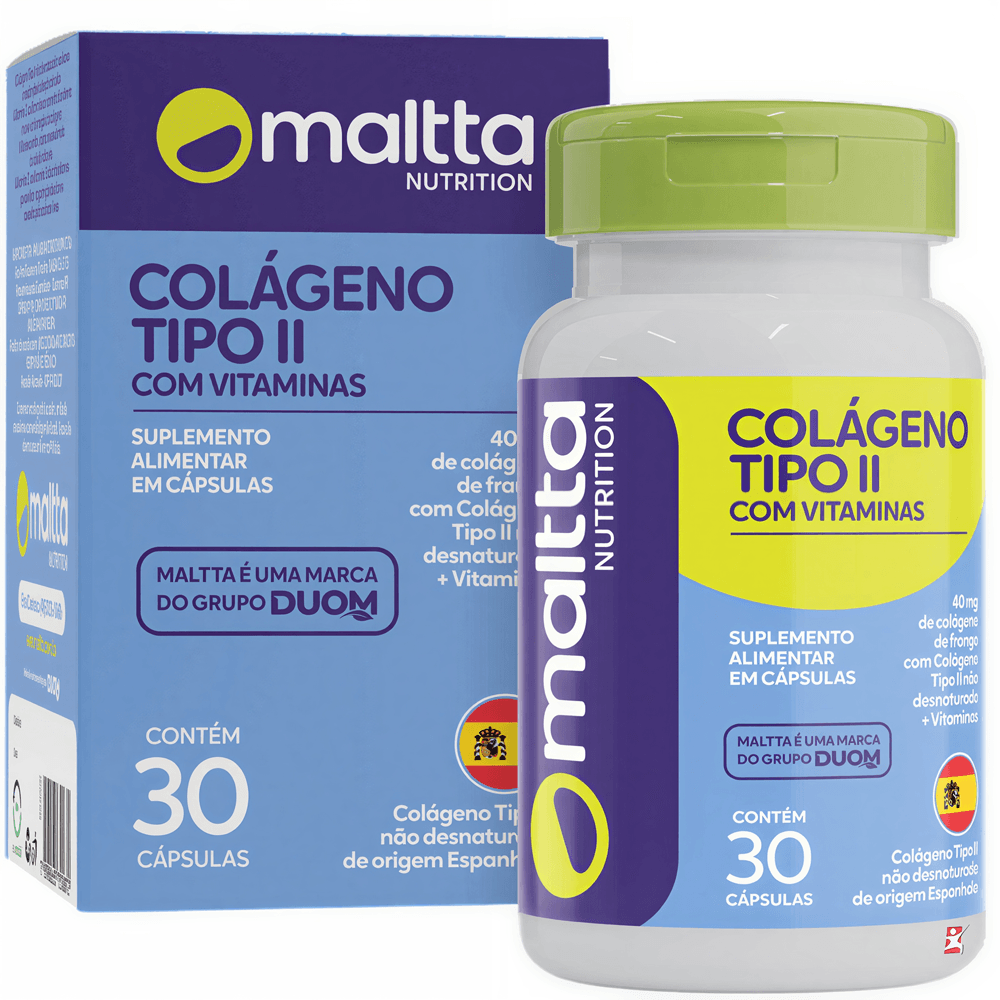 Colágeno Tipo II Complexo B e Vitaminas C, E e K Maltta Nutrition 30 Cápsulas