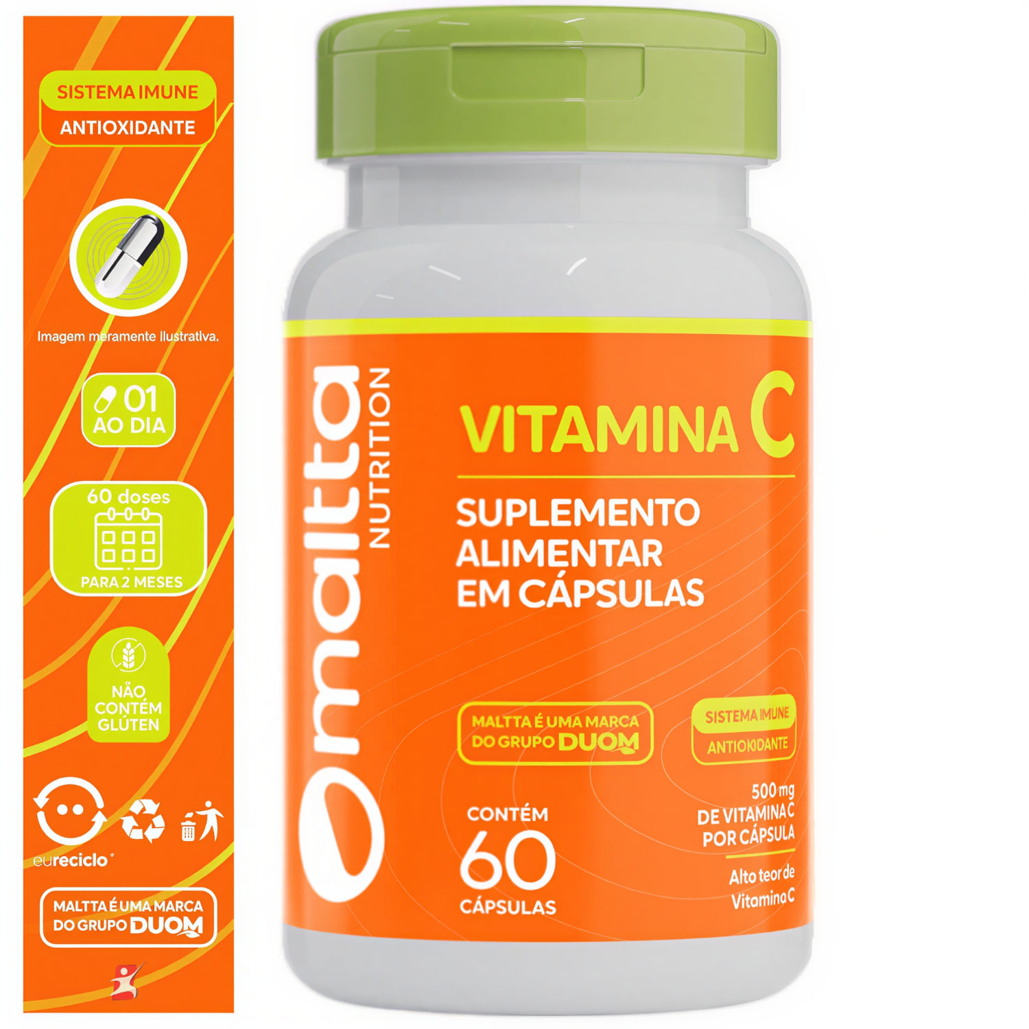 Vitamina C Maltta Nutrition 500mg 60 Cápsulas
