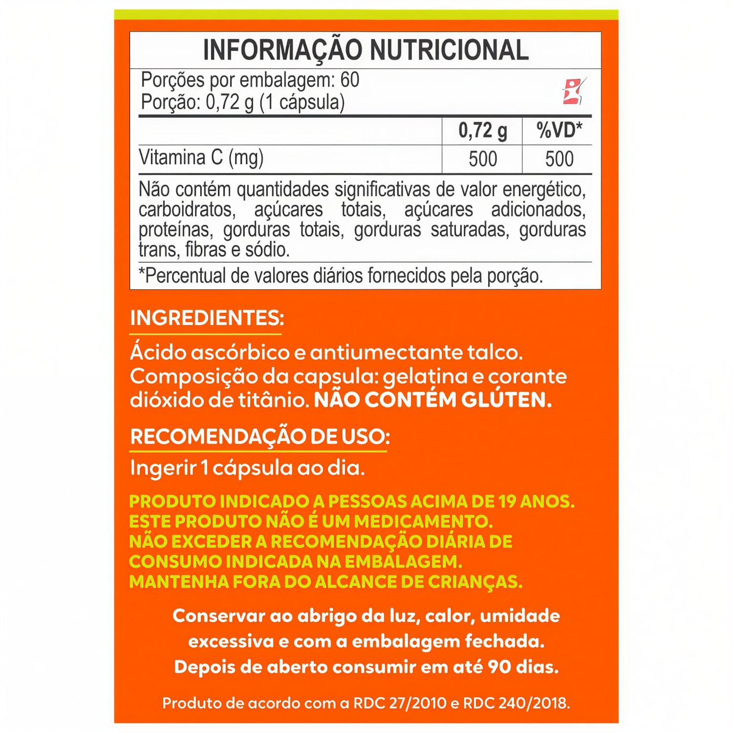 Vitamina C Maltta Nutrition 500mg 60 Cápsulas