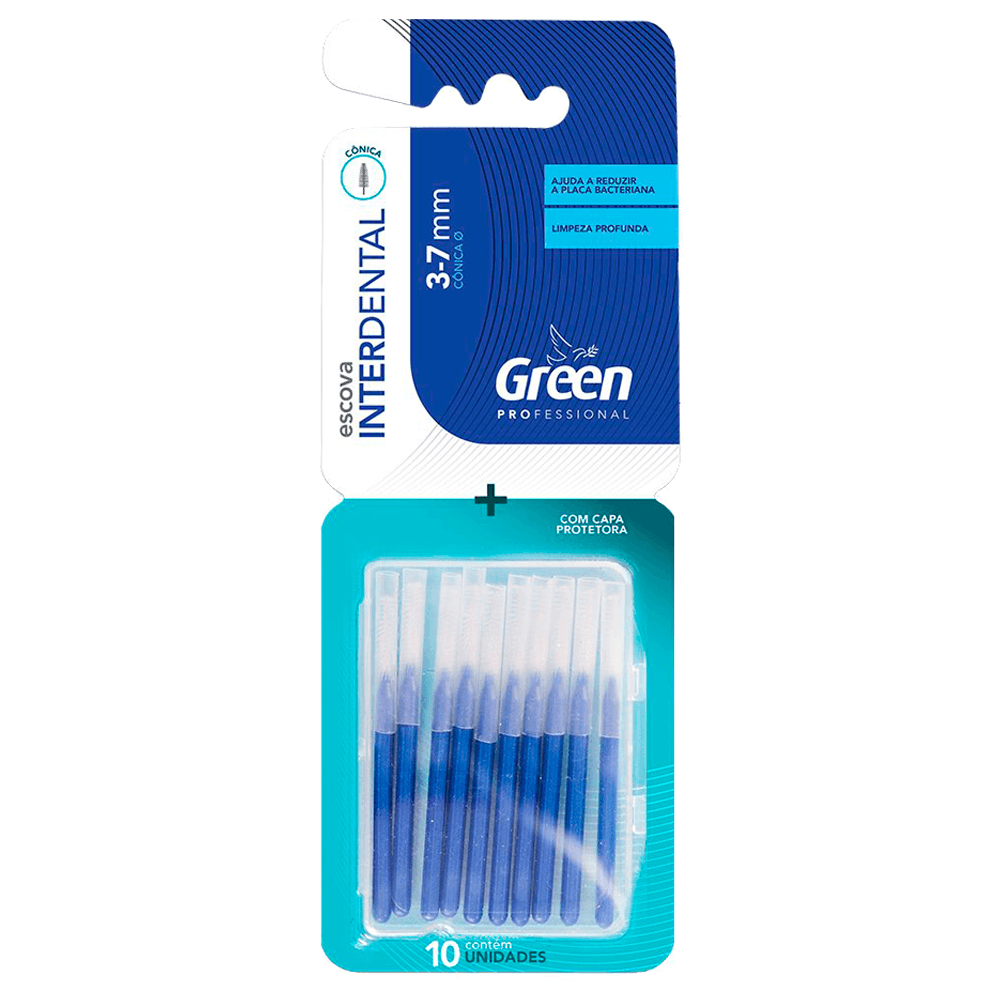 Escova Interdental Cônica Green 3-7mm 10 Unidades