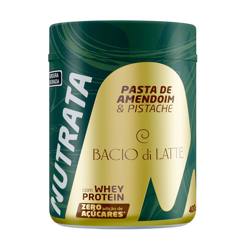 Pasta de Amendoim Com Whey Nutrata Pistache Baccio Di Latte 400g
