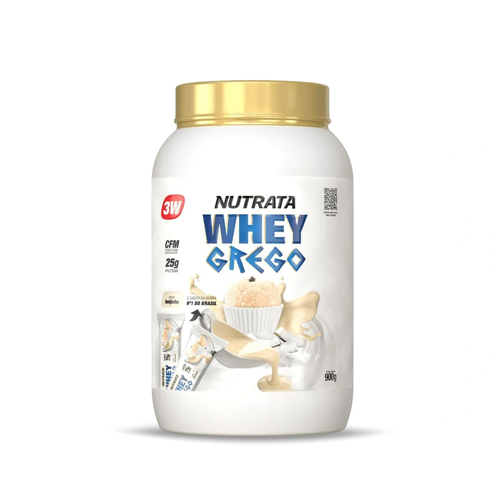 Whey Grego 3w Nutrata Sabor Beijinho 900g