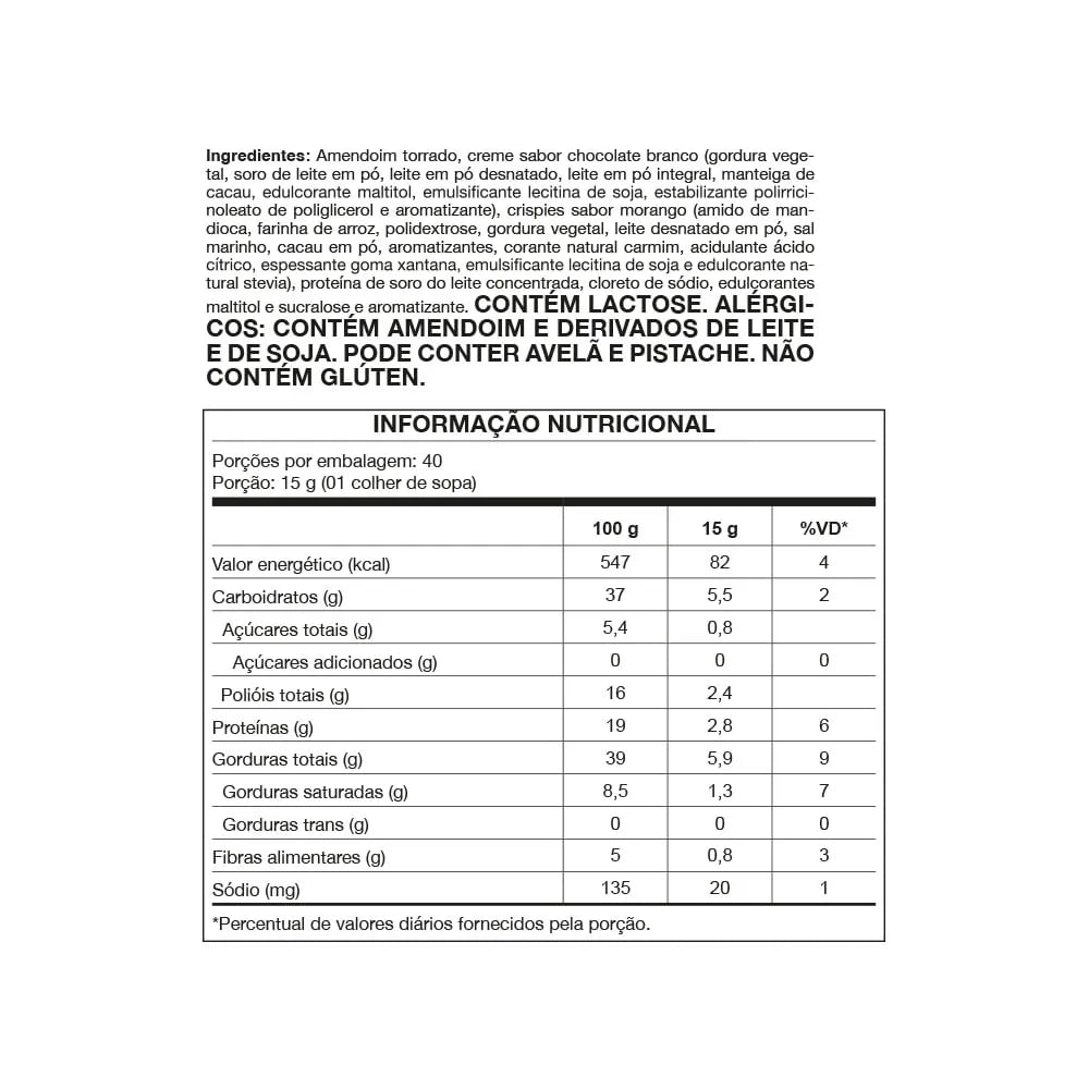 Pasta de Amendoim Com Whey Nutrata Morango 600g