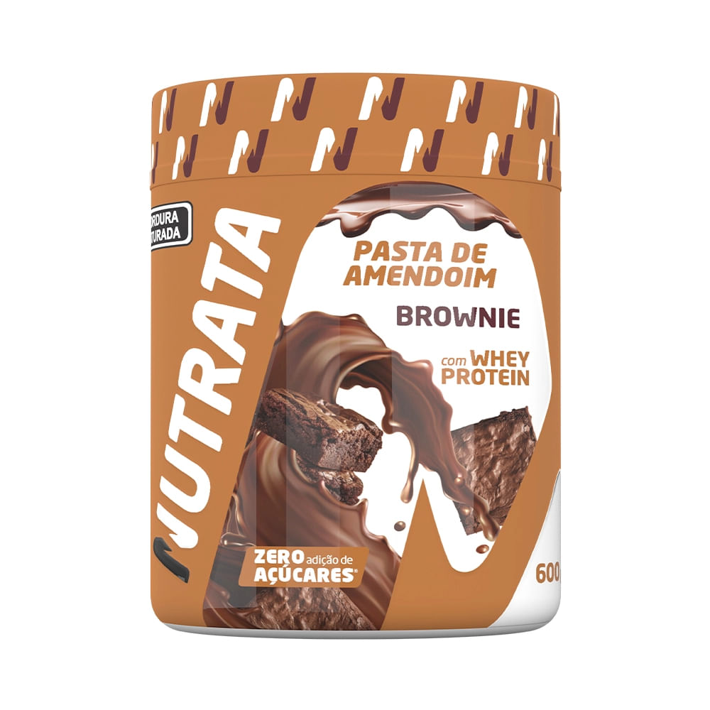 Pasta de Amendoim Com Whey Nutrata Brownie 600g