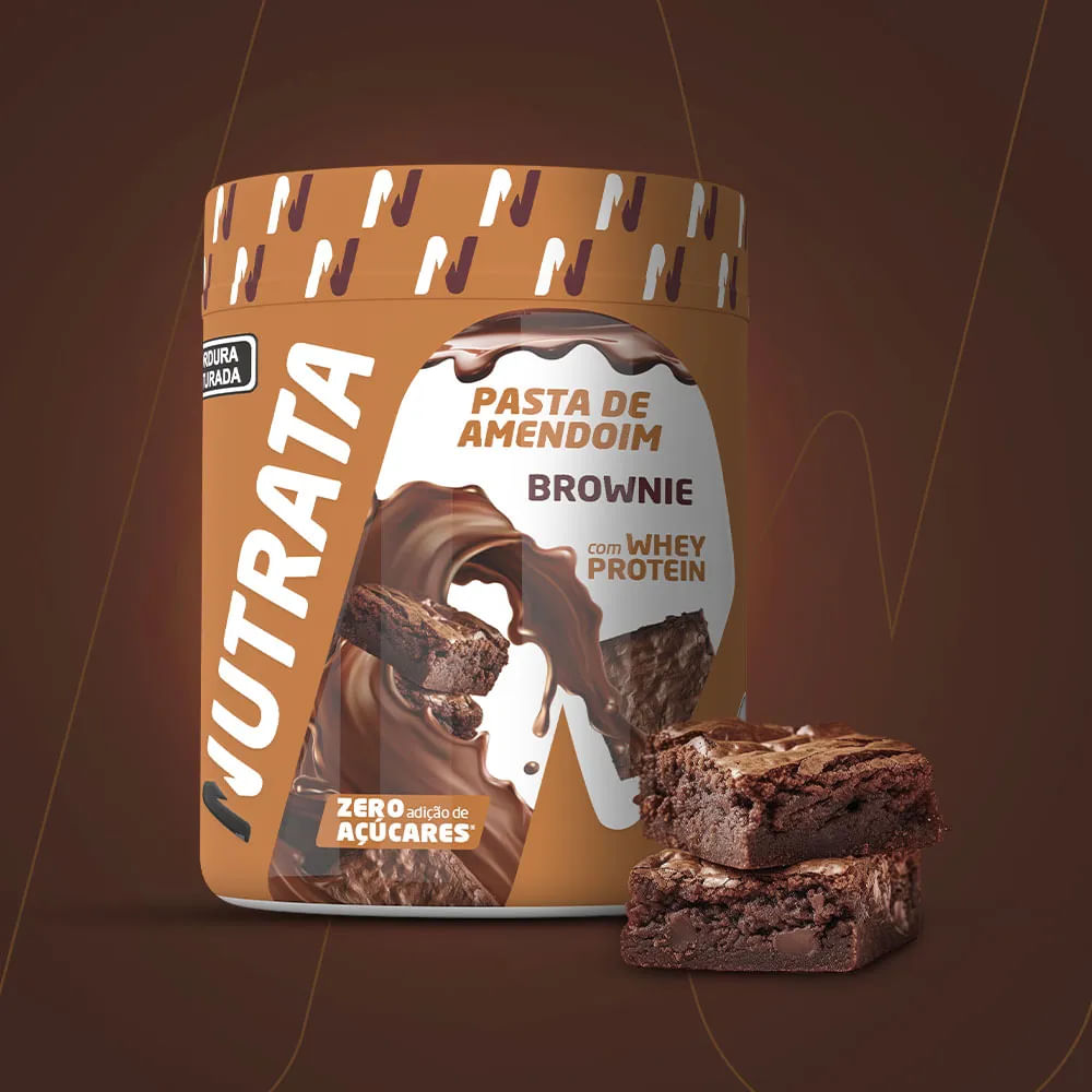 Pasta de Amendoim Com Whey Nutrata Brownie 600g