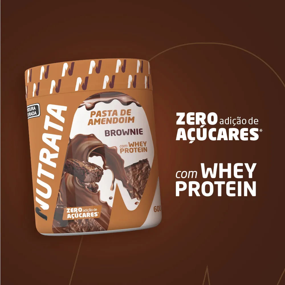 Pasta de Amendoim Com Whey Nutrata Brownie 600g