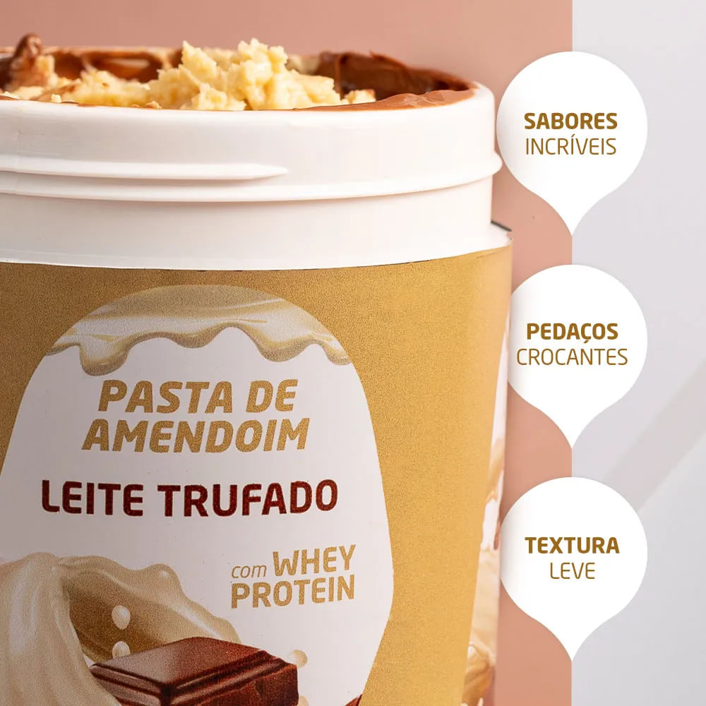 Pasta de Amendoim Com Whey Nutrata Leite Trufado 600g