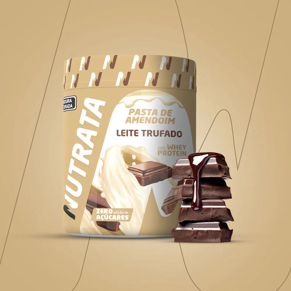 Pasta de Amendoim Com Whey Nutrata Leite Trufado 600g
