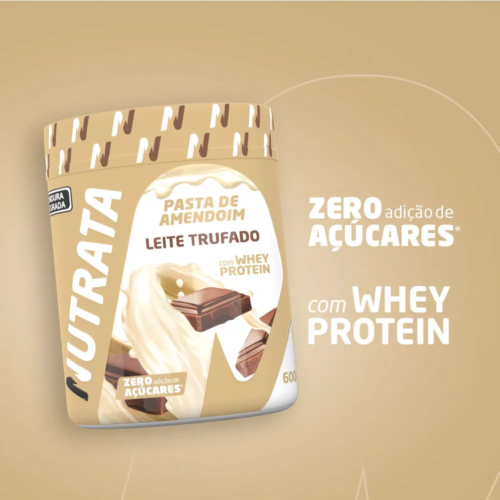 Pasta de Amendoim Com Whey Nutrata Leite Trufado 600g