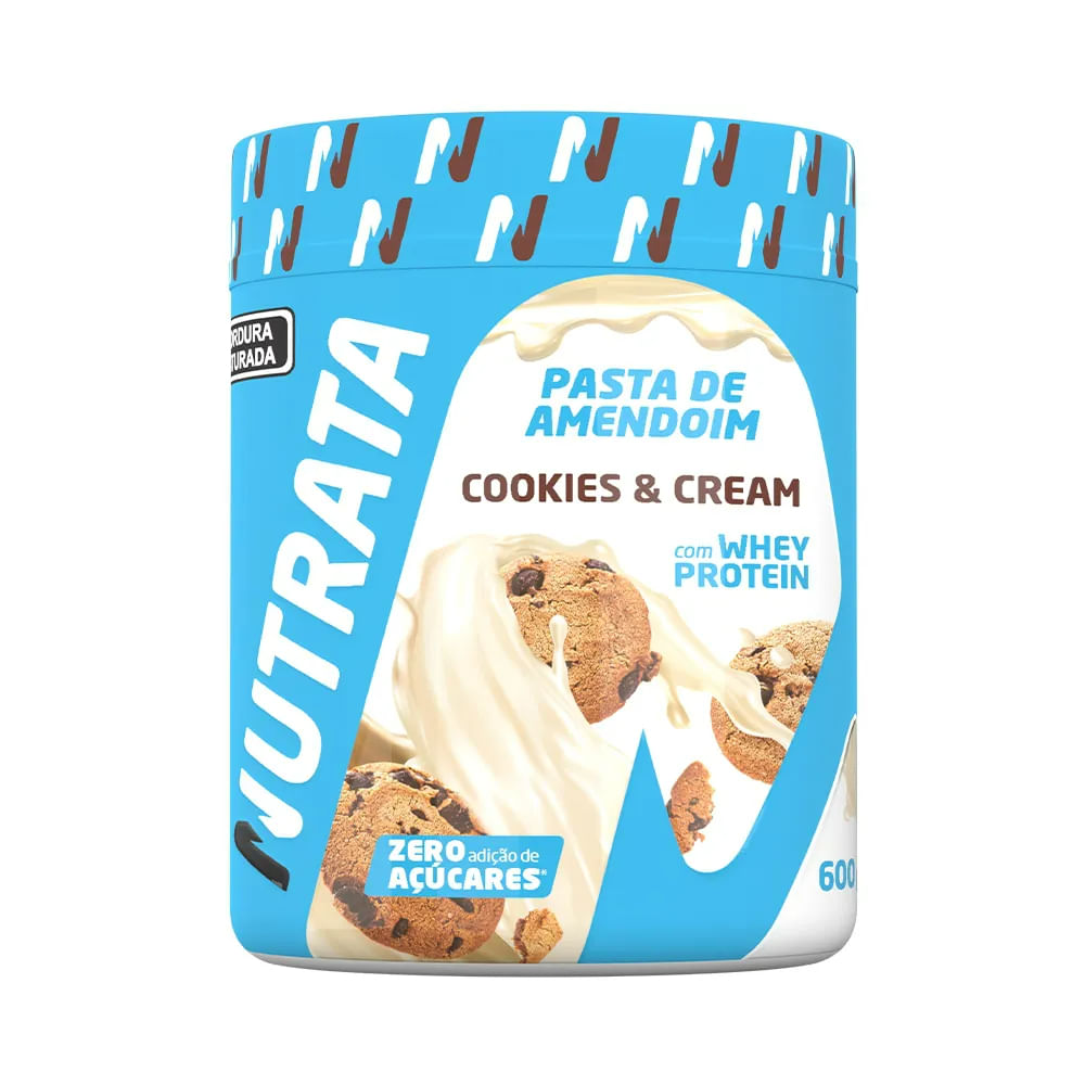 Pasta de Amendoim Com Whey Nutrata Cookies & Cream 600g