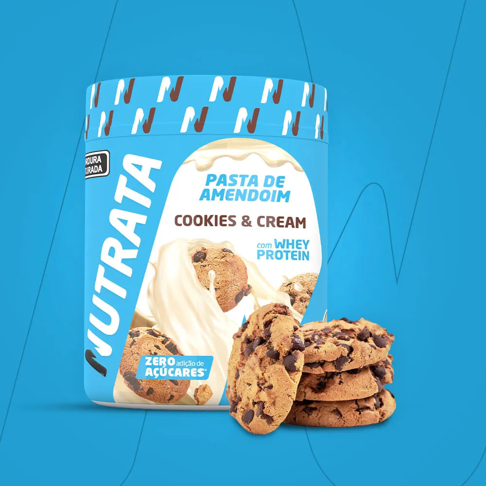 Pasta de Amendoim Com Whey Nutrata Cookies & Cream 600g