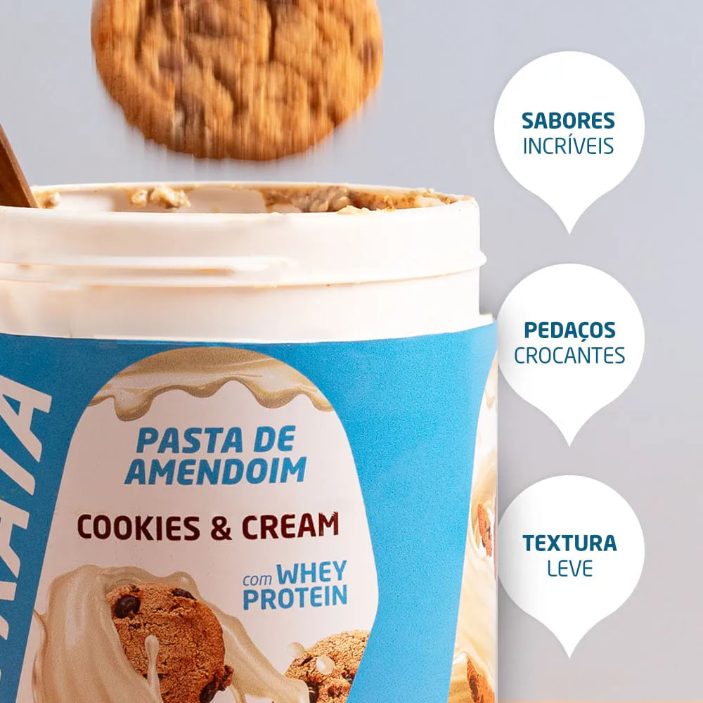 Pasta de Amendoim Com Whey Nutrata Cookies & Cream 600g