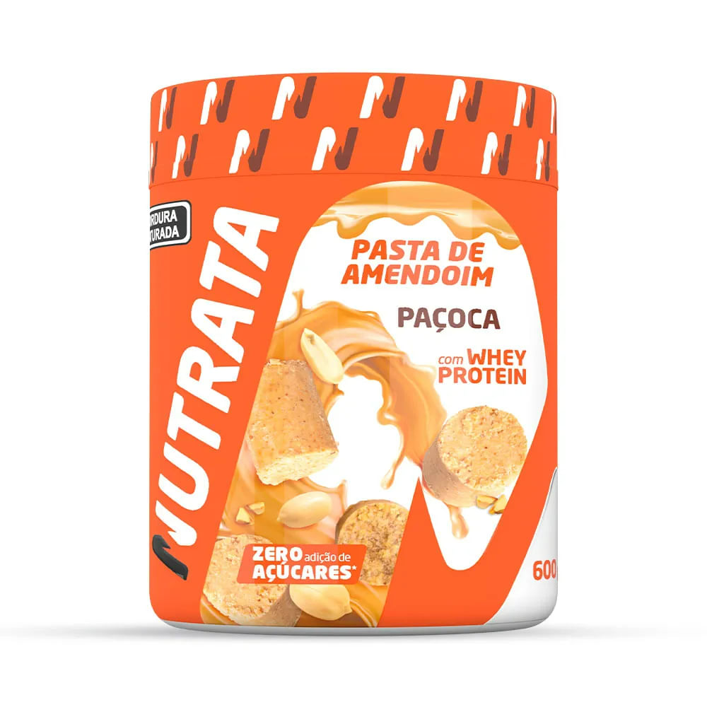 Pasta De Amendoim Com Whey Nutrata Paçoca 600g