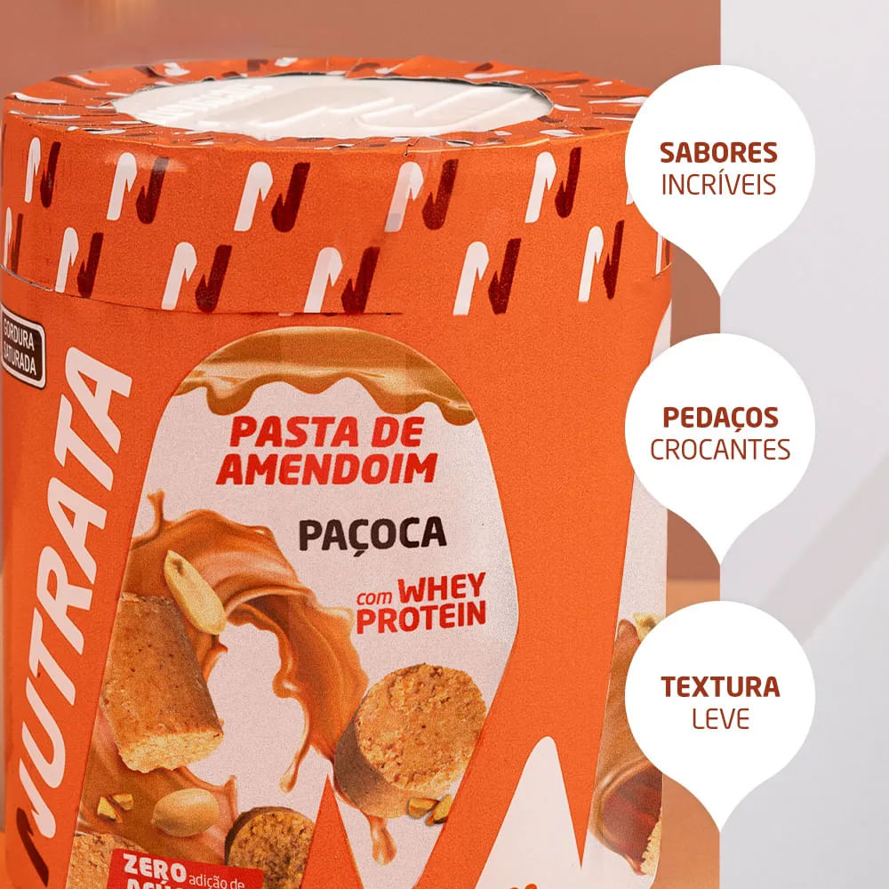 Pasta de Amendoim com Whey Nutrata Paçoca 600g