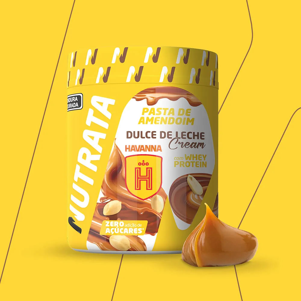 Pasta de Amendoim Com Whey Nutrata Dulce de Leche Cream Havanna 600g
