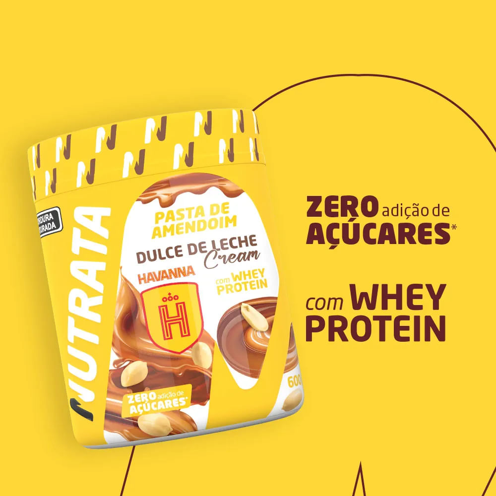 Pasta de Amendoim Com Whey Nutrata Dulce de Leche Cream Havanna 600g