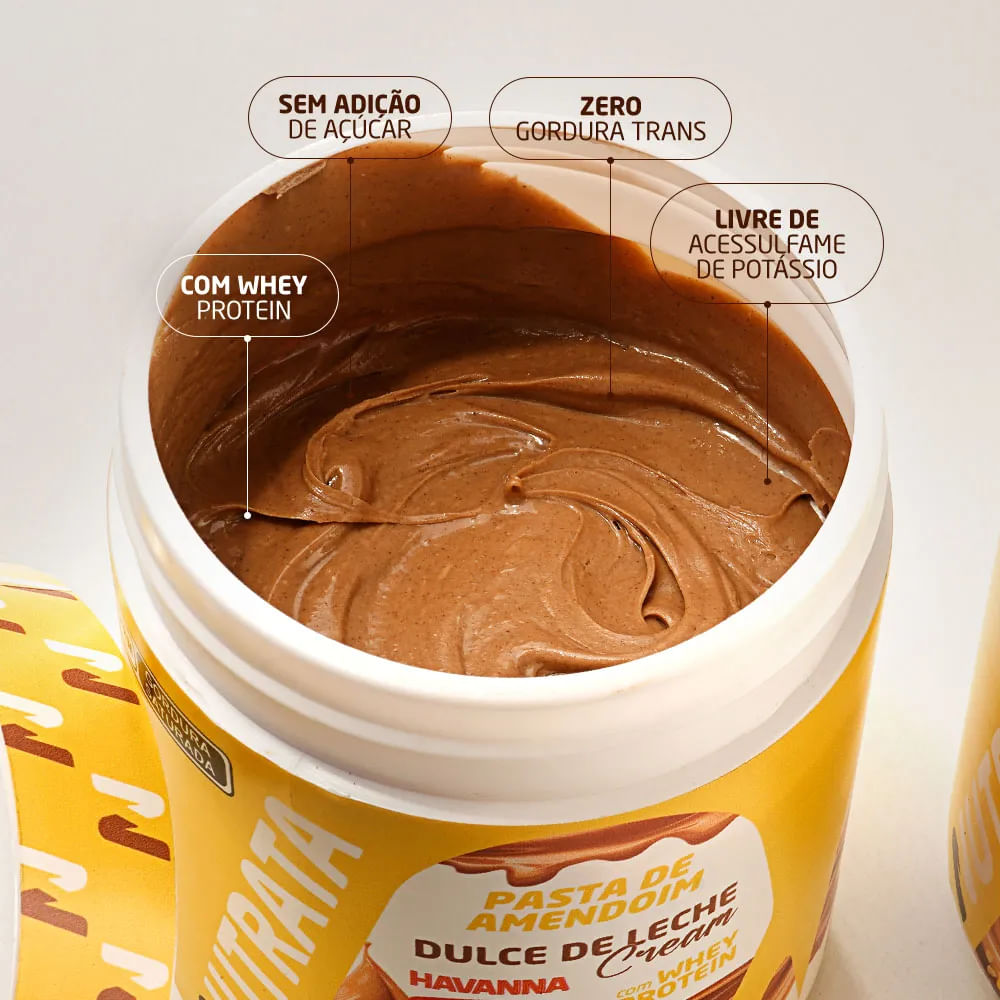 Pasta de Amendoim Com Whey Nutrata Dulce de Leche Cream Havanna 600g