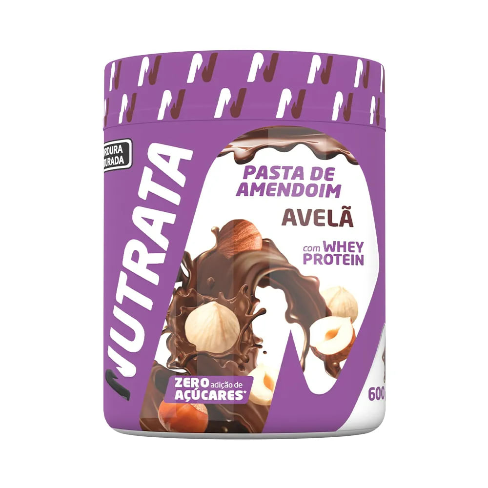 Pasta De Amendoim Com Whey Nutrata Avelã 600g