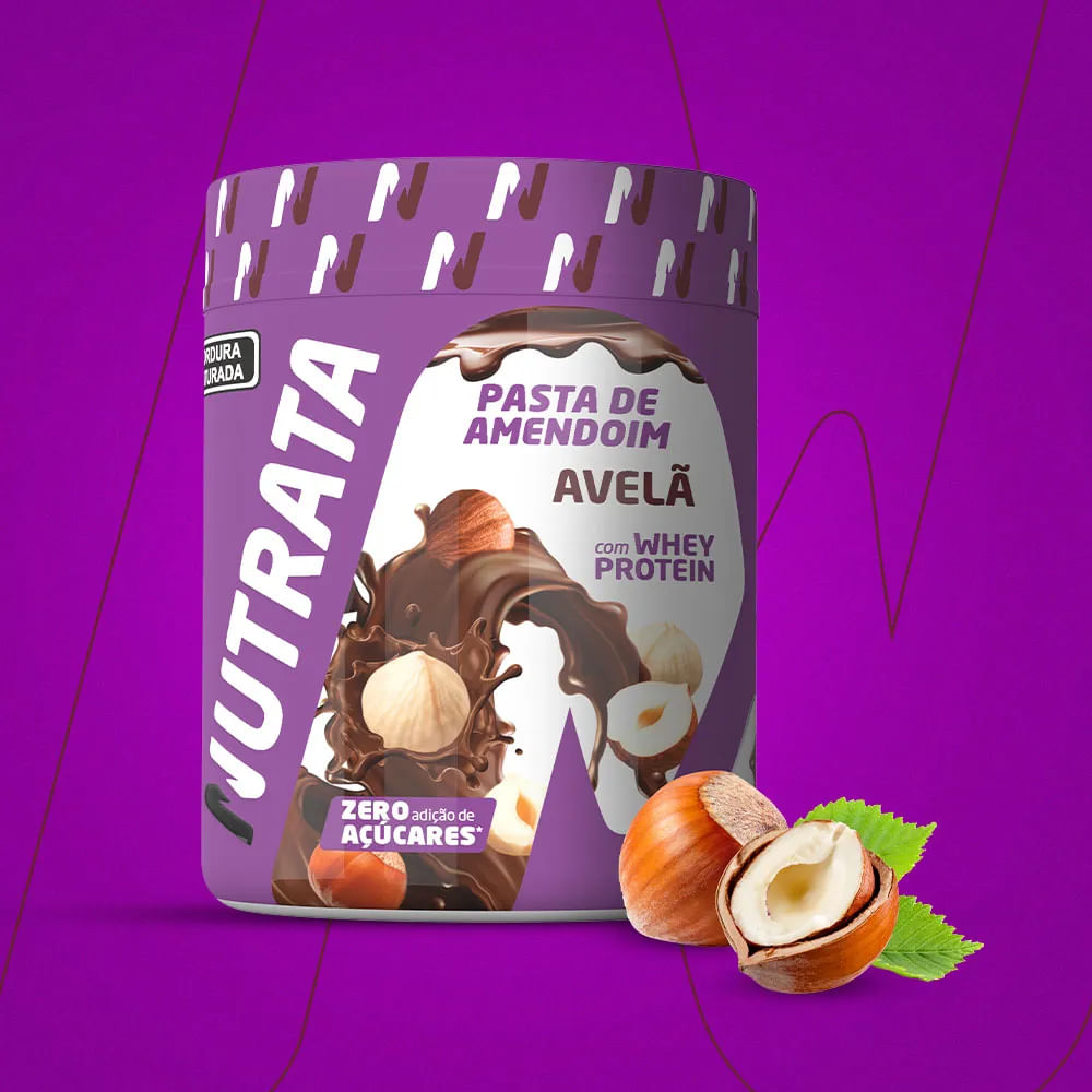 Pasta de Amendoim Com Whey Nutrata Avelã 600g